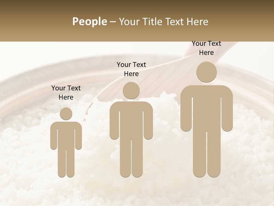 A Person Scooping Rice Out Of A Wooden Bowl PowerPoint Template