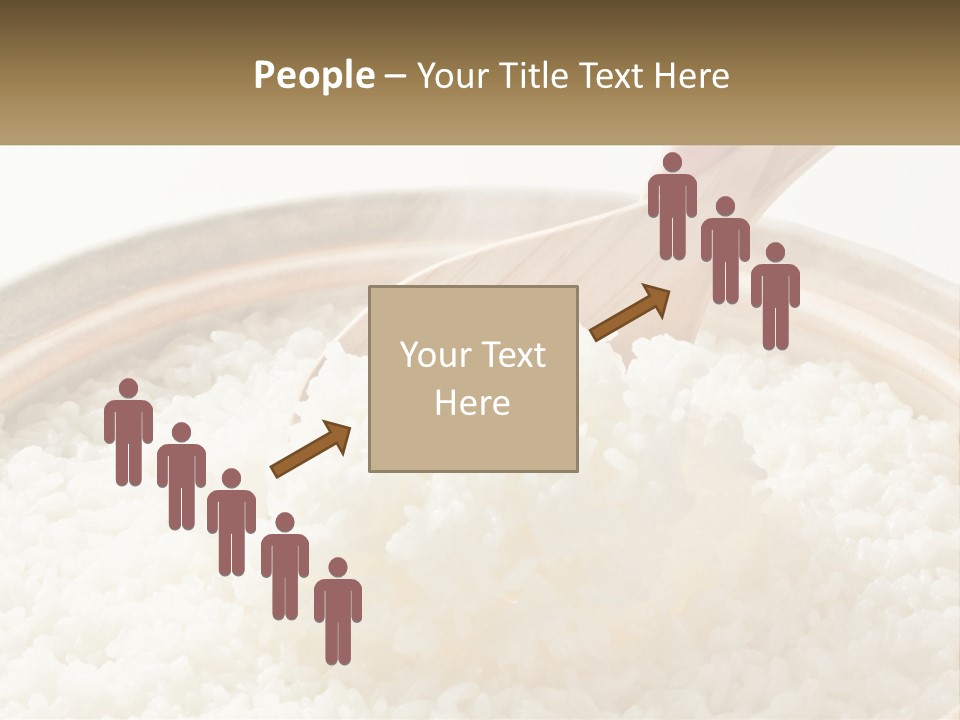 A Person Scooping Rice Out Of A Wooden Bowl PowerPoint Template