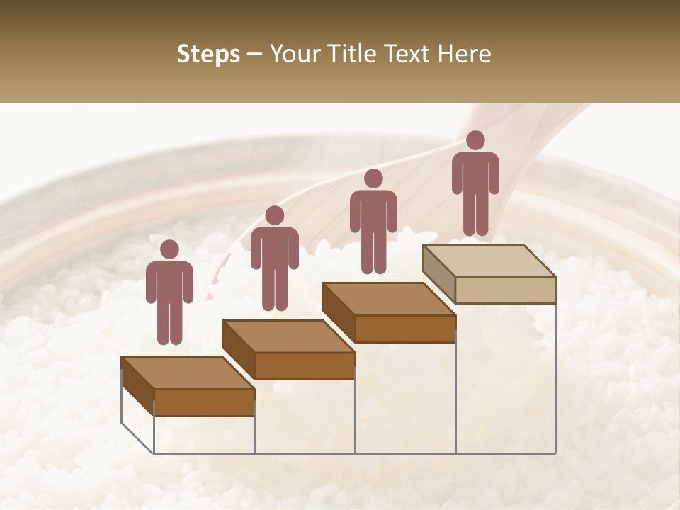 A Person Scooping Rice Out Of A Wooden Bowl PowerPoint Template