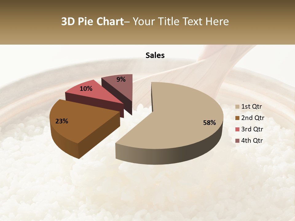 A Person Scooping Rice Out Of A Wooden Bowl PowerPoint Template