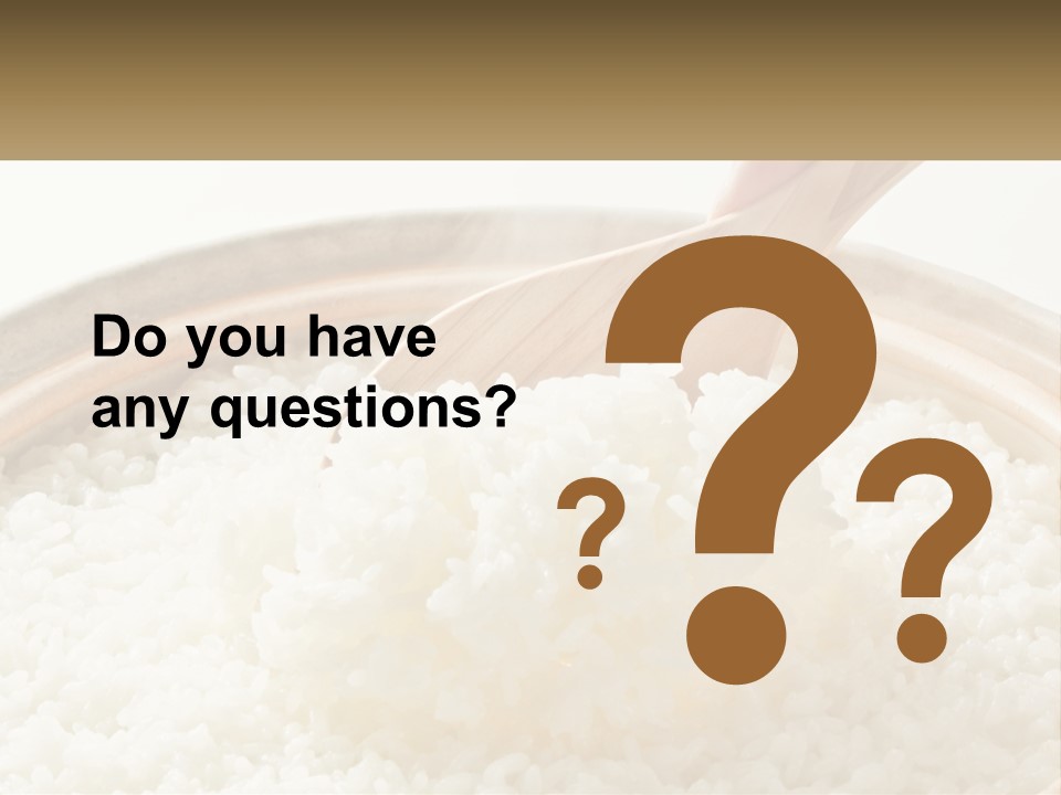 A Person Scooping Rice Out Of A Wooden Bowl PowerPoint Template