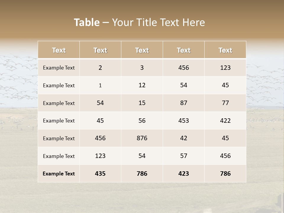 A Large Flock Of Birds Flying Over A Field PowerPoint Template