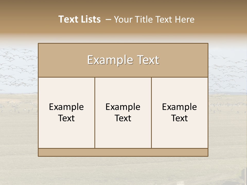 A Large Flock Of Birds Flying Over A Field PowerPoint Template