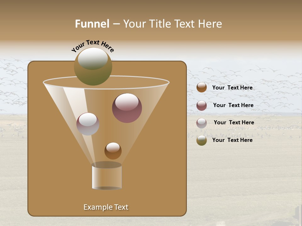 A Large Flock Of Birds Flying Over A Field PowerPoint Template