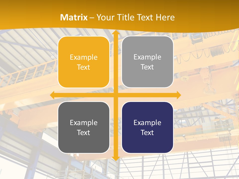 A Yellow Crane In A Warehouse Powerpoint Presentation Template PowerPoint Template