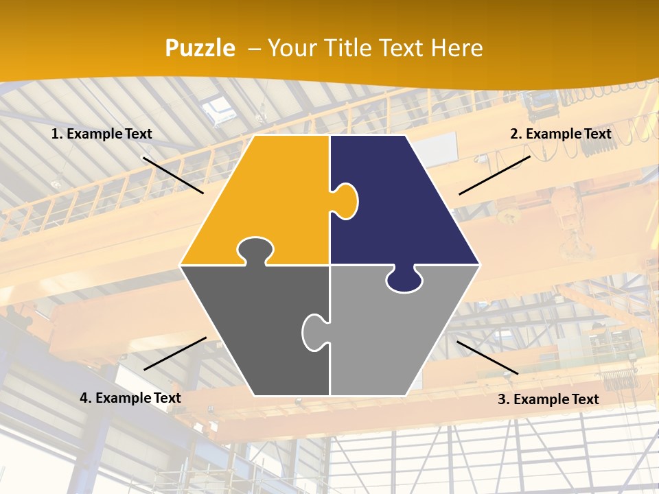 A Yellow Crane In A Warehouse Powerpoint Presentation Template PowerPoint Template