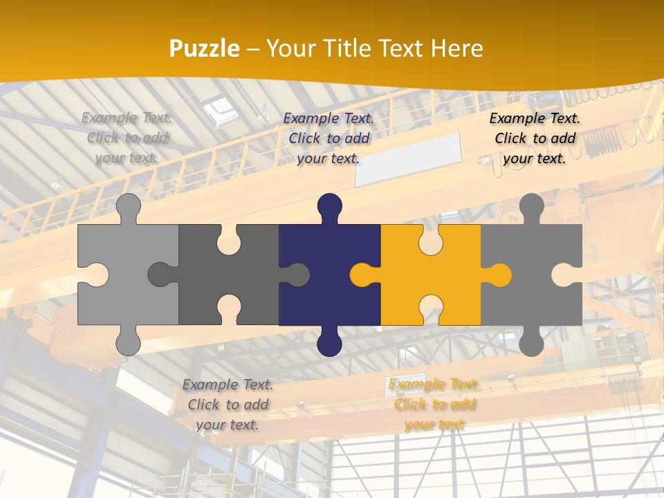 A Yellow Crane In A Warehouse Powerpoint Presentation Template PowerPoint Template