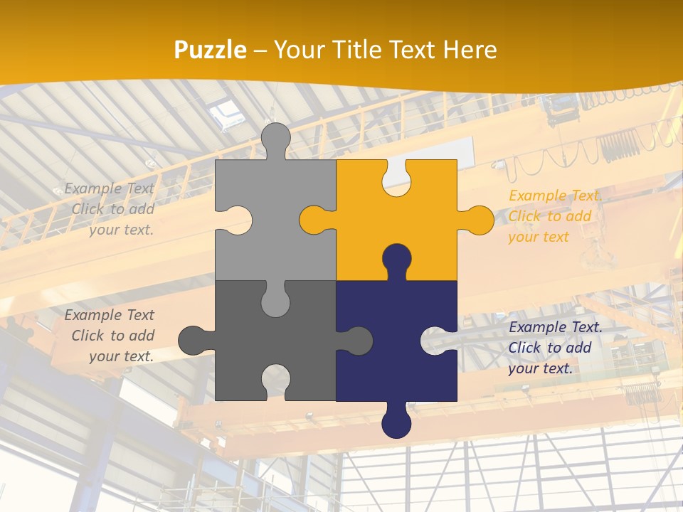 A Yellow Crane In A Warehouse Powerpoint Presentation Template PowerPoint Template