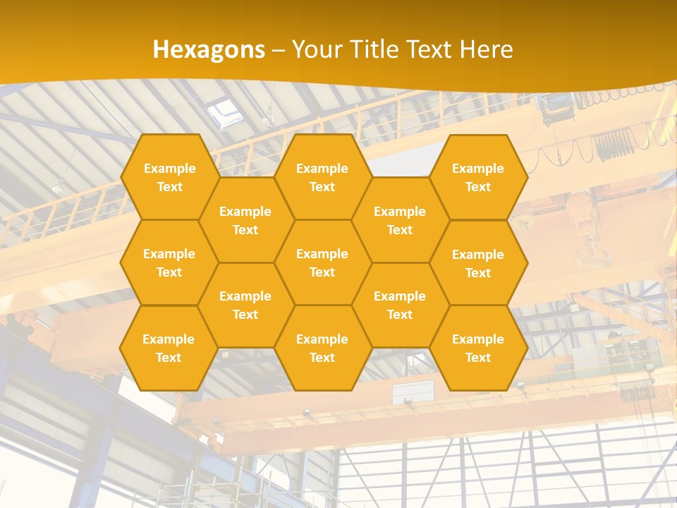 A Yellow Crane In A Warehouse Powerpoint Presentation Template PowerPoint Template