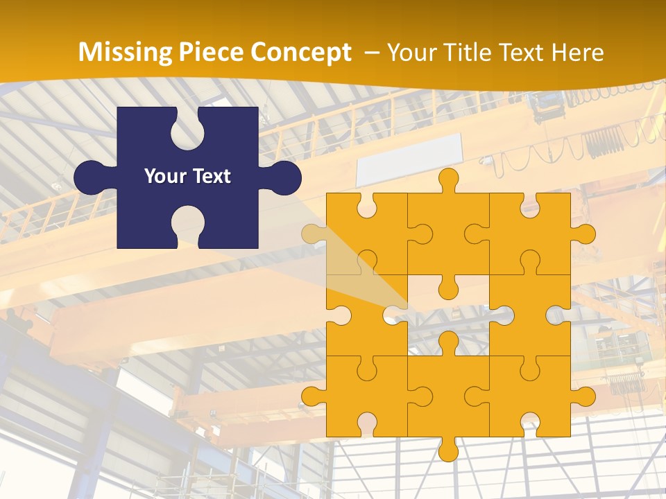 A Yellow Crane In A Warehouse Powerpoint Presentation Template PowerPoint Template