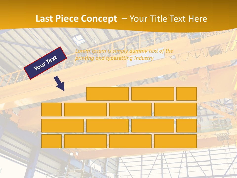 A Yellow Crane In A Warehouse Powerpoint Presentation Template PowerPoint Template