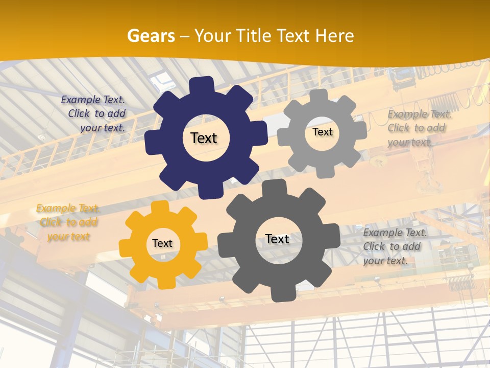 A Yellow Crane In A Warehouse Powerpoint Presentation Template PowerPoint Template