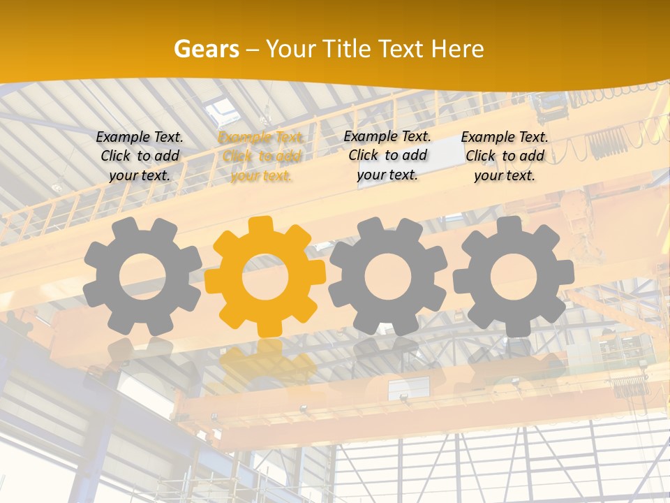 A Yellow Crane In A Warehouse Powerpoint Presentation Template PowerPoint Template