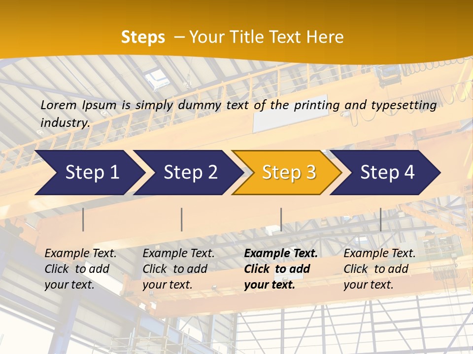 A Yellow Crane In A Warehouse Powerpoint Presentation Template PowerPoint Template