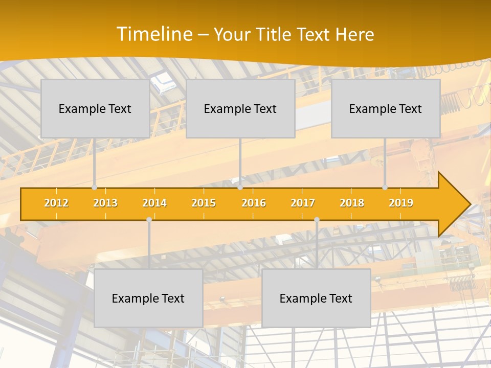 A Yellow Crane In A Warehouse Powerpoint Presentation Template PowerPoint Template
