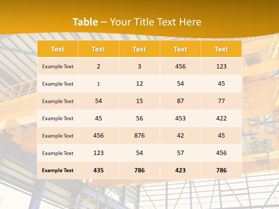 A Yellow Crane In A Warehouse Powerpoint Presentation Template PowerPoint Template