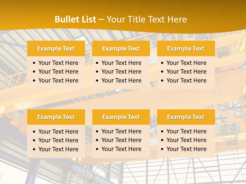 A Yellow Crane In A Warehouse Powerpoint Presentation Template PowerPoint Template