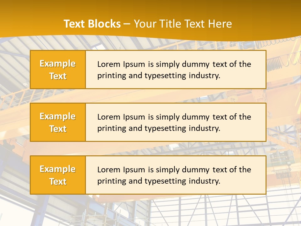 A Yellow Crane In A Warehouse Powerpoint Presentation Template PowerPoint Template