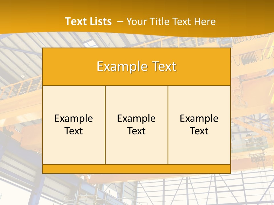 A Yellow Crane In A Warehouse Powerpoint Presentation Template PowerPoint Template