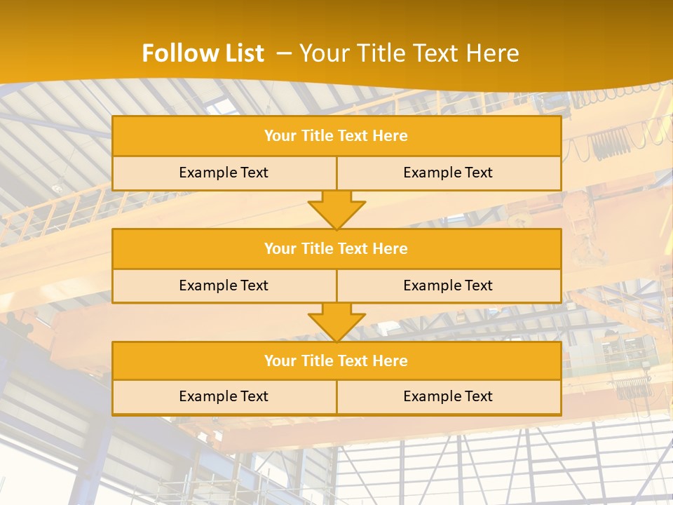 A Yellow Crane In A Warehouse Powerpoint Presentation Template PowerPoint Template