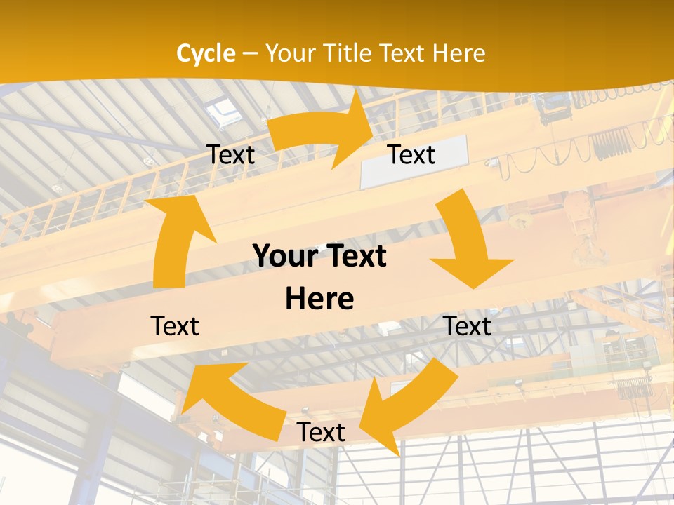 A Yellow Crane In A Warehouse Powerpoint Presentation Template PowerPoint Template