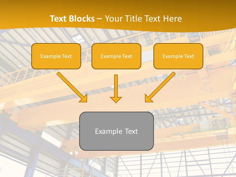 A Yellow Crane In A Warehouse Powerpoint Presentation Template PowerPoint Template