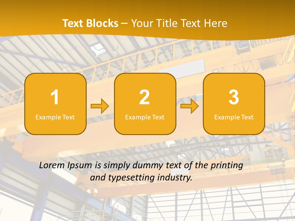 A Yellow Crane In A Warehouse Powerpoint Presentation Template PowerPoint Template