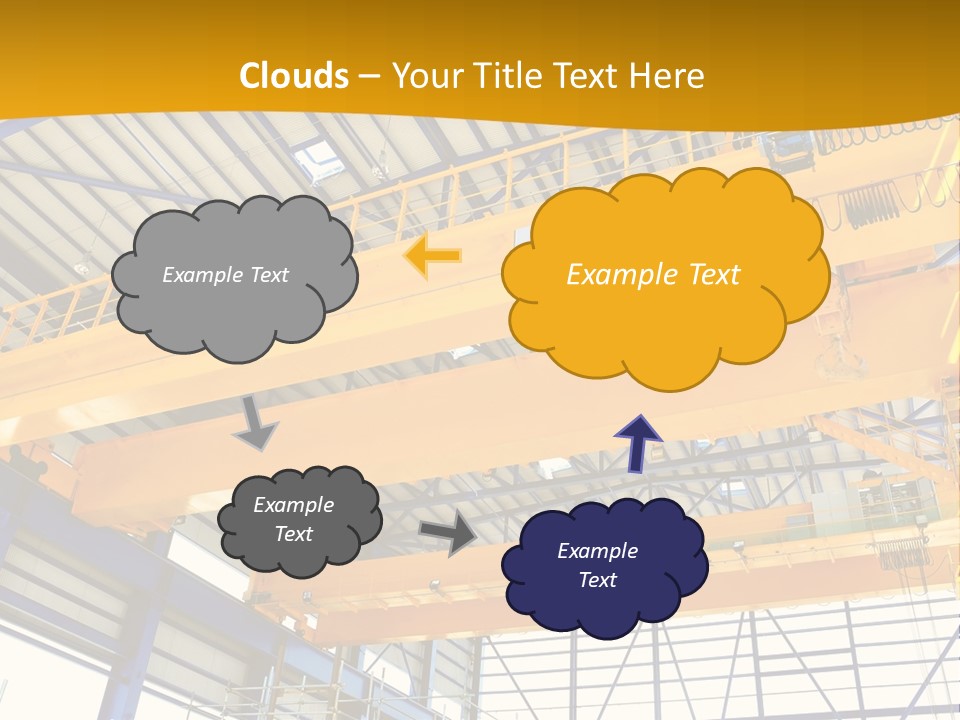 A Yellow Crane In A Warehouse Powerpoint Presentation Template PowerPoint Template