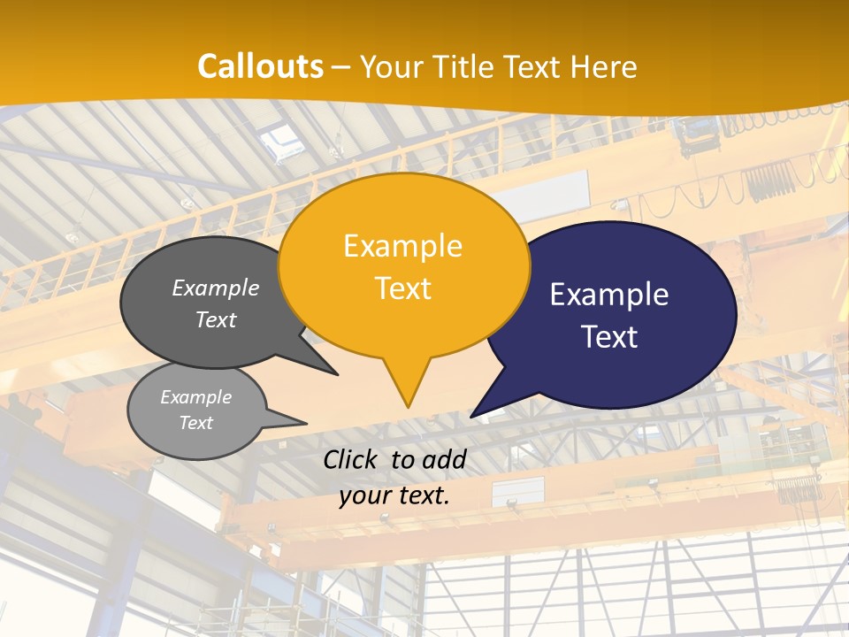 A Yellow Crane In A Warehouse Powerpoint Presentation Template PowerPoint Template