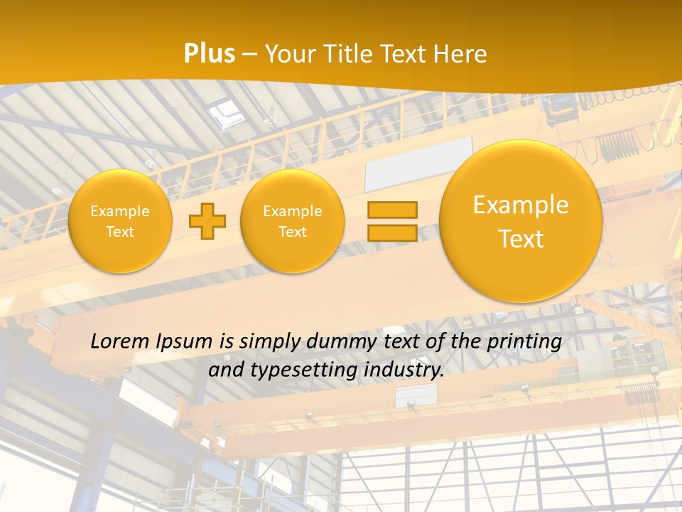 A Yellow Crane In A Warehouse Powerpoint Presentation Template PowerPoint Template