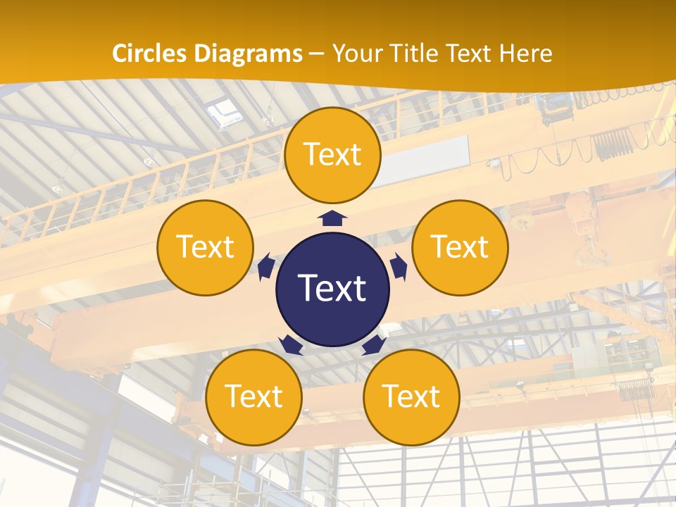 A Yellow Crane In A Warehouse Powerpoint Presentation Template PowerPoint Template