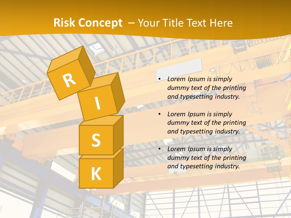A Yellow Crane In A Warehouse Powerpoint Presentation Template PowerPoint Template