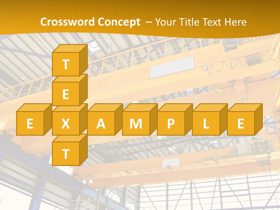 A Yellow Crane In A Warehouse Powerpoint Presentation Template PowerPoint Template