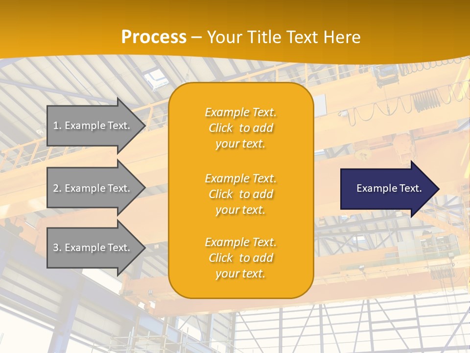 A Yellow Crane In A Warehouse Powerpoint Presentation Template PowerPoint Template