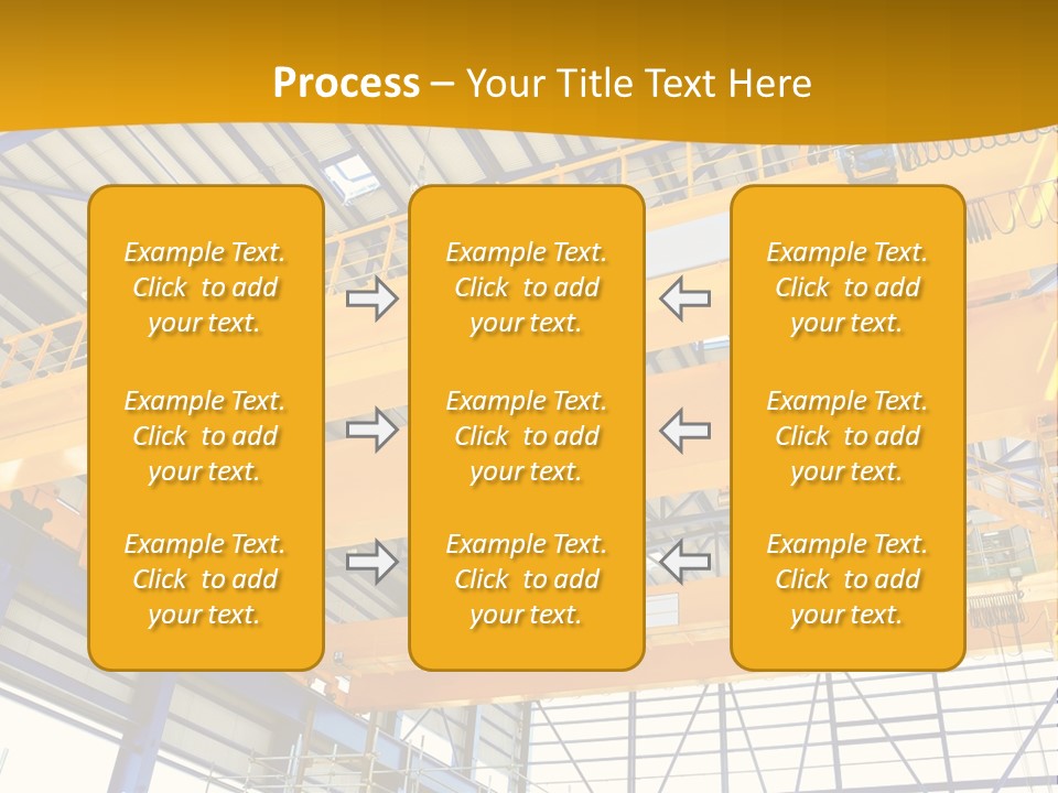 A Yellow Crane In A Warehouse Powerpoint Presentation Template PowerPoint Template