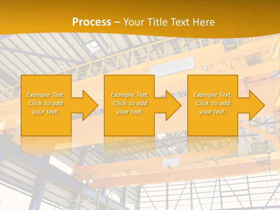 A Yellow Crane In A Warehouse Powerpoint Presentation Template PowerPoint Template