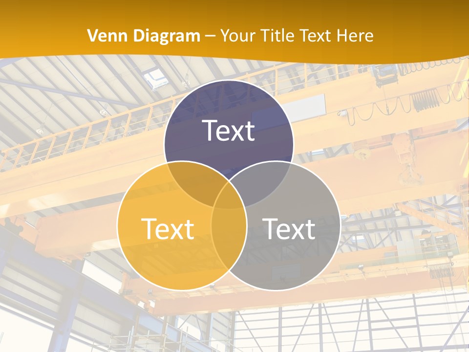 A Yellow Crane In A Warehouse Powerpoint Presentation Template PowerPoint Template