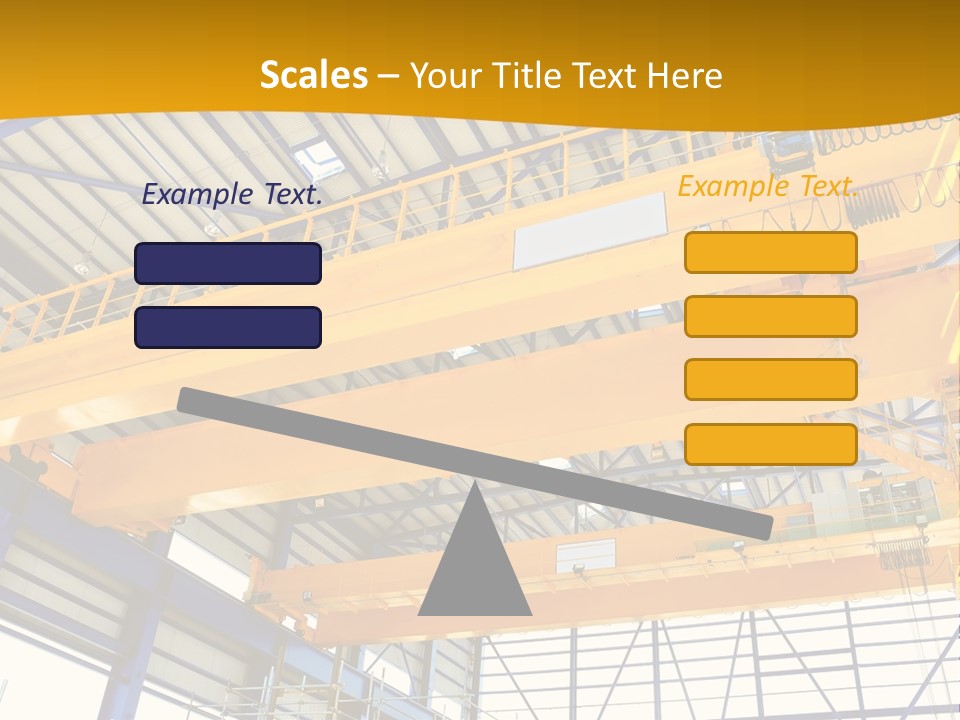 A Yellow Crane In A Warehouse Powerpoint Presentation Template PowerPoint Template