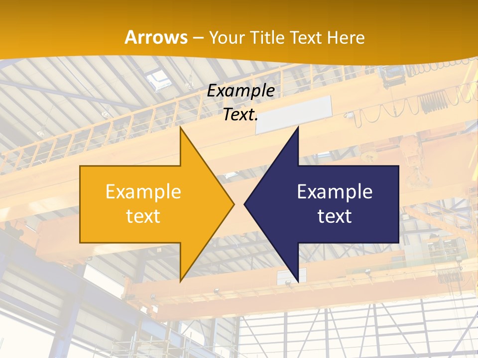 A Yellow Crane In A Warehouse Powerpoint Presentation Template PowerPoint Template