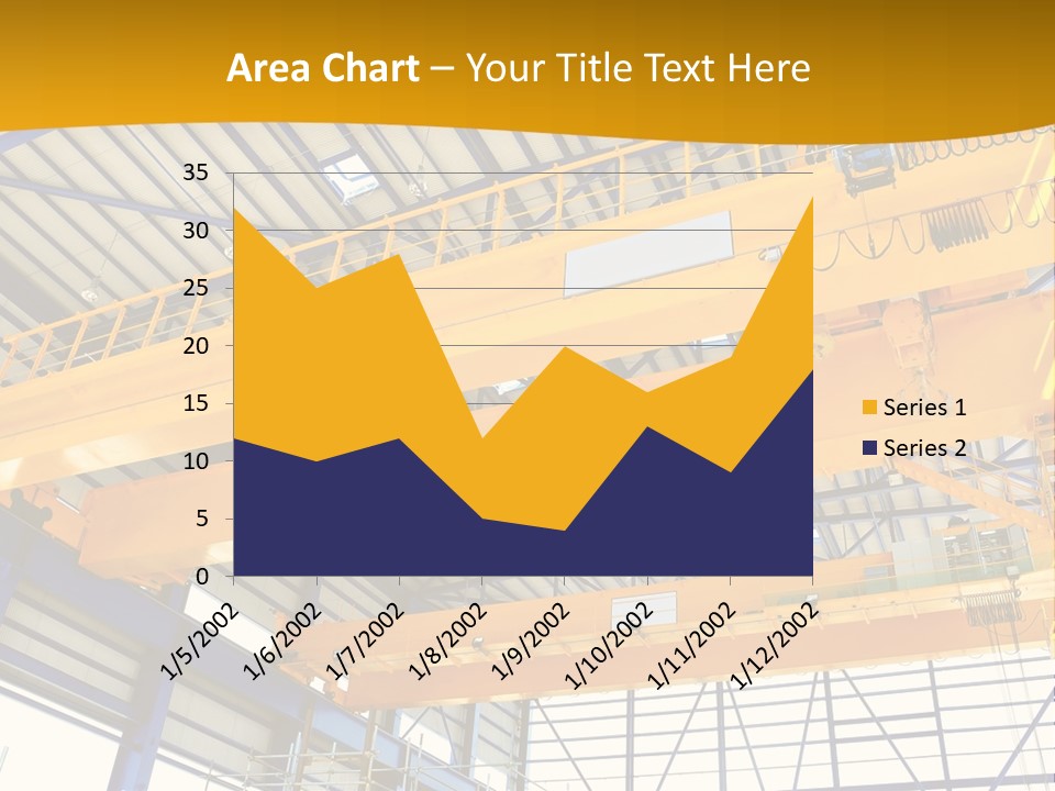 A Yellow Crane In A Warehouse Powerpoint Presentation Template PowerPoint Template
