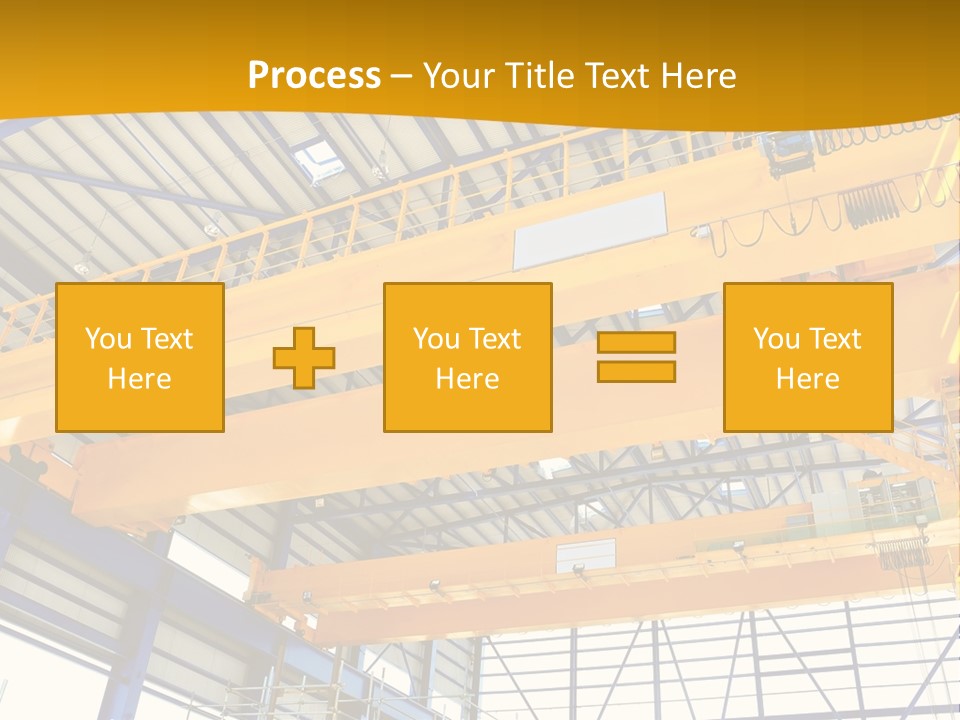 A Yellow Crane In A Warehouse Powerpoint Presentation Template PowerPoint Template