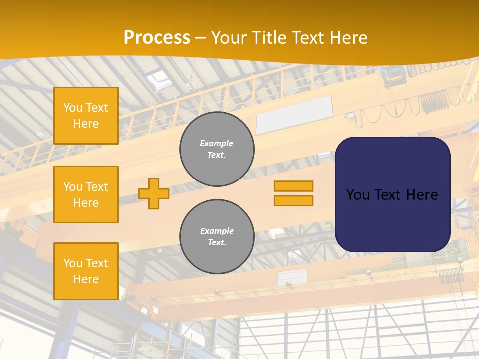 A Yellow Crane In A Warehouse Powerpoint Presentation Template PowerPoint Template