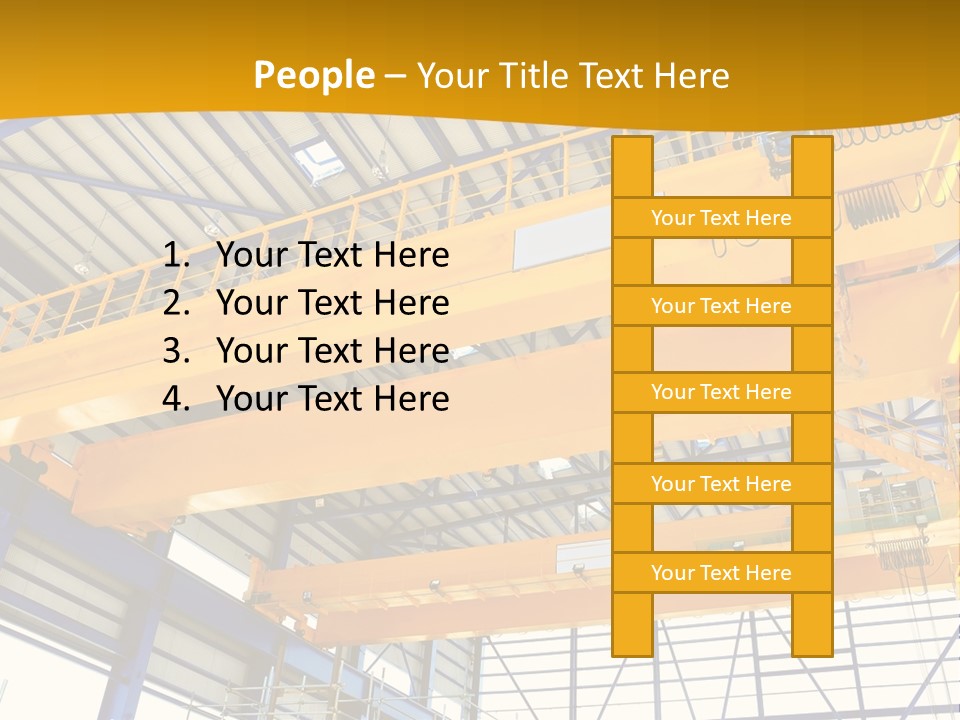 A Yellow Crane In A Warehouse Powerpoint Presentation Template PowerPoint Template