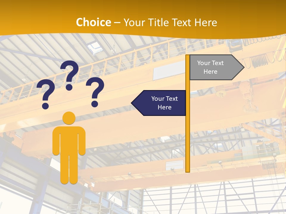 A Yellow Crane In A Warehouse Powerpoint Presentation Template PowerPoint Template