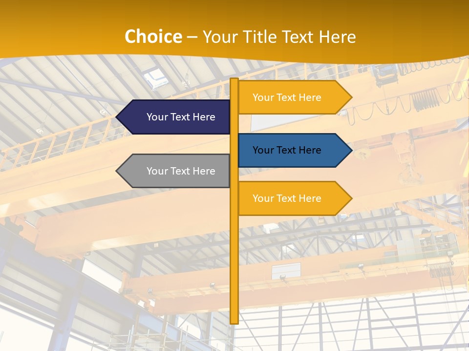 A Yellow Crane In A Warehouse Powerpoint Presentation Template PowerPoint Template