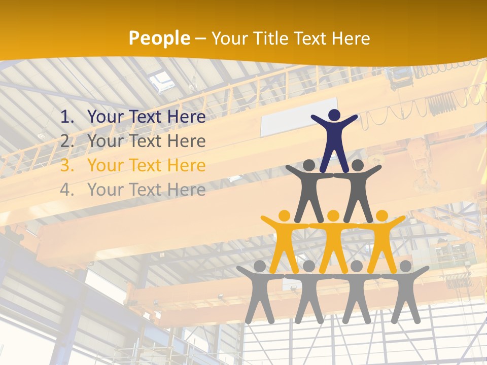 A Yellow Crane In A Warehouse Powerpoint Presentation Template PowerPoint Template