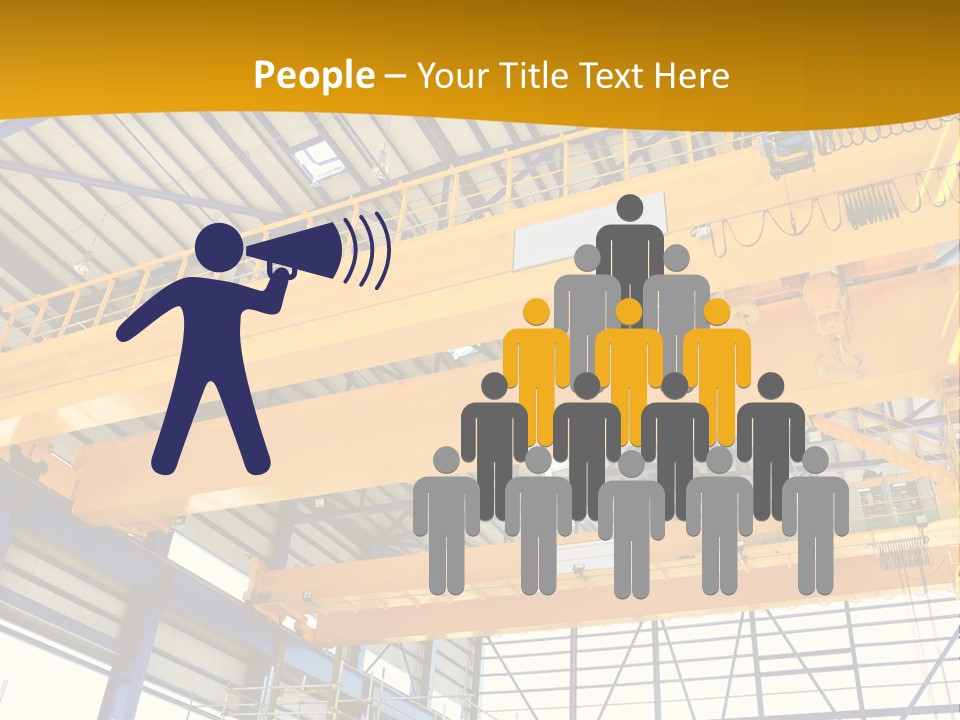 A Yellow Crane In A Warehouse Powerpoint Presentation Template PowerPoint Template