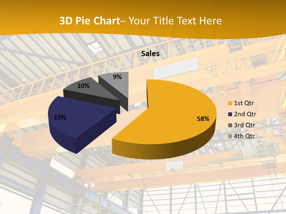 A Yellow Crane In A Warehouse Powerpoint Presentation Template PowerPoint Template