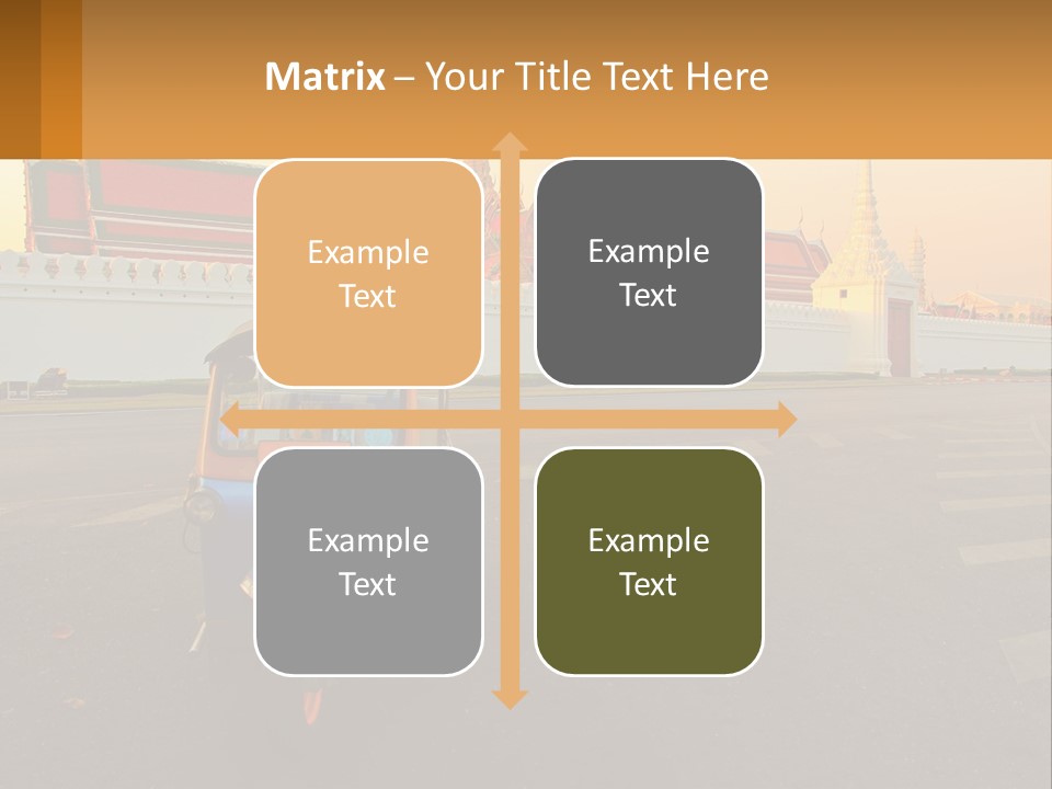 A Tuk Tuk Is Parked In Front Of A Building PowerPoint Template