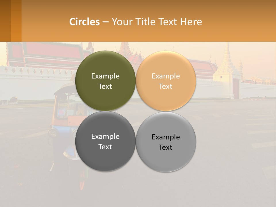 A Tuk Tuk Is Parked In Front Of A Building PowerPoint Template